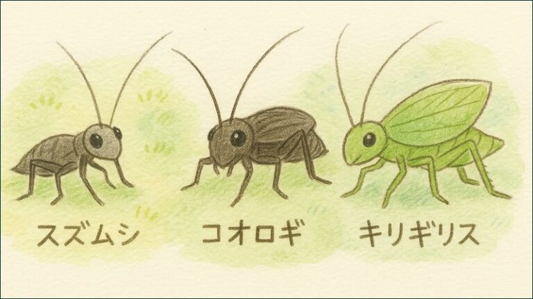 鈴虫とコオロギとキリギリスの違い|見た目・鳴き声・飼いやすさを徹底比較